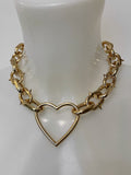 Spiked chain heart choker