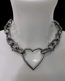 Spiked chain heart choker
