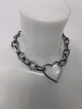 Spiked chain heart choker