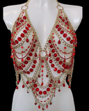 Asaka Crystal and chain bra harness