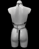 Genesis lace up bra harness and thong set
