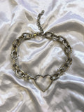 Spiked chain heart choker