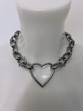 Spiked chain heart choker