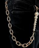 Pearl and spikes chain Jean / wallet chain