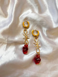 Beating heart barbed wire earrings