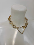 Spiked chain heart choker