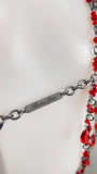 Black widow red crystal beaded spiderweb harness