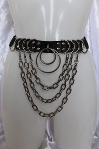 Madden chain and faux leather belt