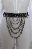 Madden chain and faux leather belt