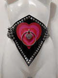 Be mine PVC heart padlock belt