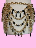 Benedetta Crystal chain cross harness set