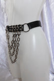 Madden chain and faux leather belt