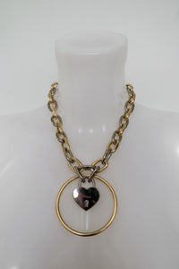 Mixed metal heart Houdini choker