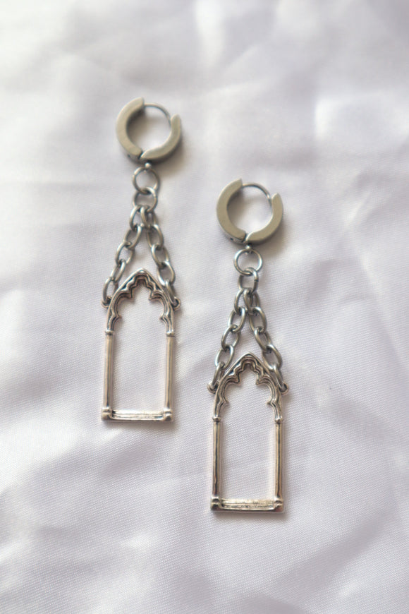 Cathedral window earrings