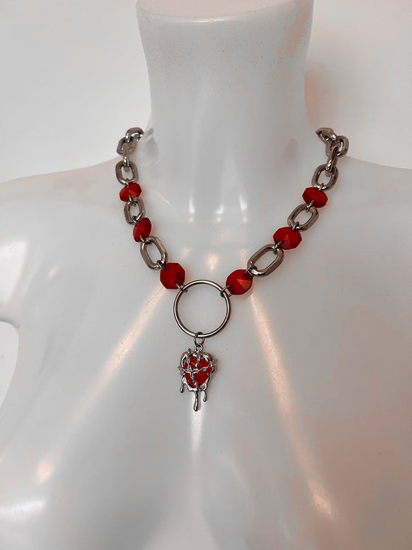 Drippy heart choker