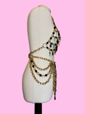 Benedetta Crystal chain cross harness set