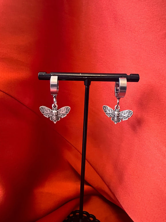 Mini death moth earrings