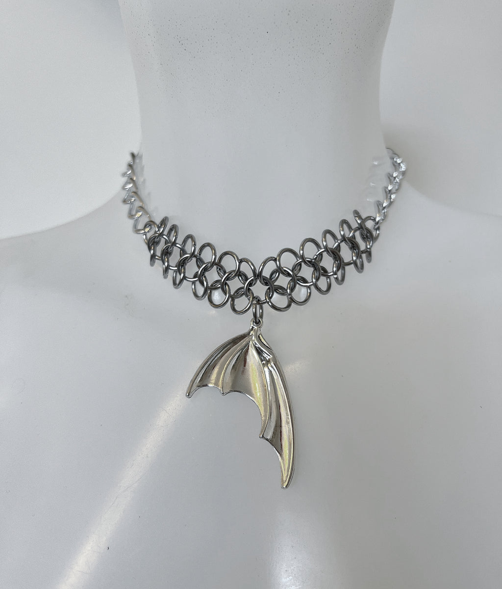 Chainmail Bat Bat wing chainmail choker – Lorna Jane Harnesses
