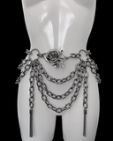 Mishka rose and thorn spiked chain bra, belt and choker