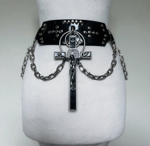 Wrath of god crucifix pvc belt