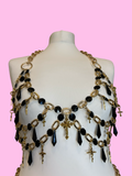 Benedetta Crystal chain cross harness set