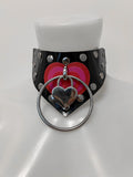 Be mine PVC heart padlock collar choker