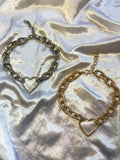 Spiked chain heart choker