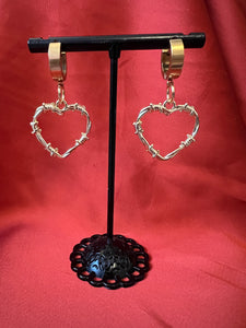 Barbed heart earrings