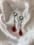 Beating heart barbed wire earrings