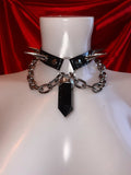 Lorna Jane x Luna Amatores collab obsidian crystal & black PVC choker