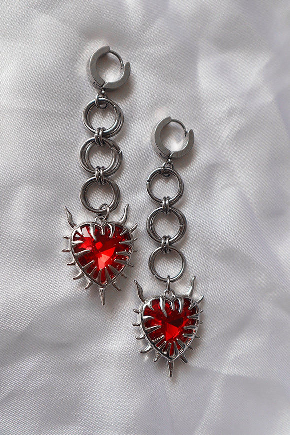 Spiked heart earrings