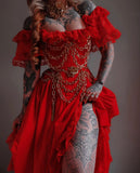 Mishka rose and thorn spiked chain bra, belt and choker