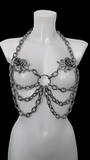 Mishka rose and thorn spiked chain bra harness