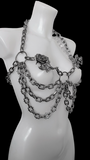 Mishka rose and thorn spiked chain bra harness