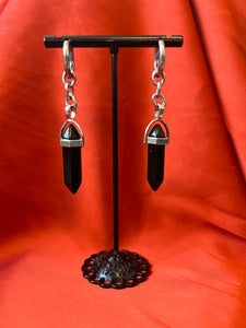 Black Crystal drop earrings