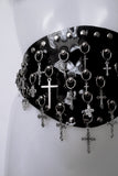 Saints and sinners crucifix PVC belt