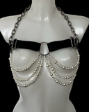 Nancy pvc bra harness pearl addition