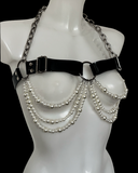 Nancy pvc bra harness pearl addition