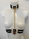 Valentina elasticated padlock and chain harness