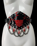 Bleeding heart PVC crystal rhinestone chain belt
