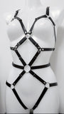 Aphrodite faux leather full body harness