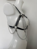 Wilhelmina faux leather chain harness