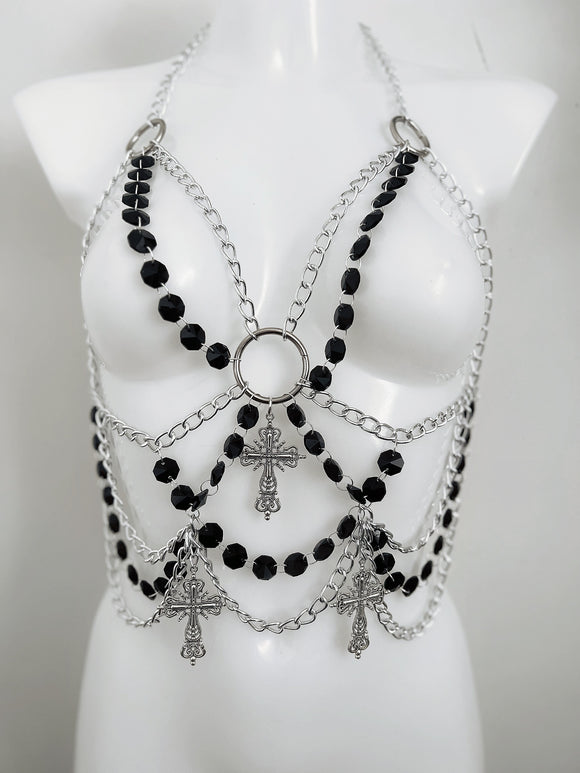 Magdalene crystal bra harness