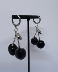 Black cherry earrings