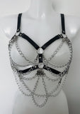 Wilhelmina faux leather chain harness