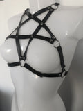 Agnes faux leather pentagram harness