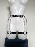 Mina faux leather and chain suspenders